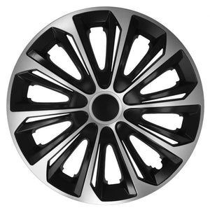 ΝRМ STRONG Duocolor black and silver 15" universal hubcaps 4 pieces