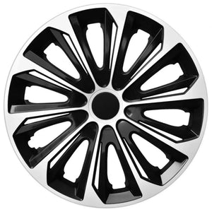 ΝRМ 16" Wheel Covers Hubcaps Universal 4 PCS Extra Strong Black White Easy Assembly ABS