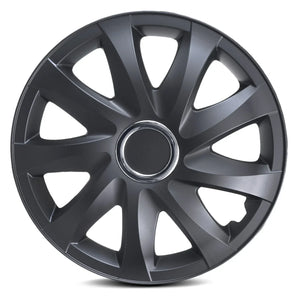 16'' Hubcaps Wheel Trims Covers - ΝRМ Drift Black Matt - Set of 4