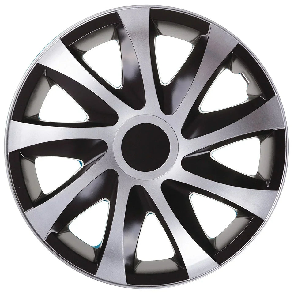 DRACO CS 14" universal hubcaps black and silver 4 pieces