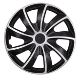 ΝRМ Quad Bicolor SILVER&BLACK Hubcaps 17" High Quality ABS Plastic