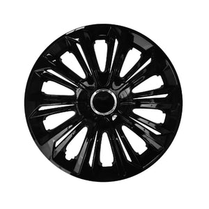 Universal hubcaps 16" Strong color black lacquered 4 pieces