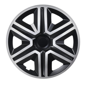 ΝRМ 15" Wheel Covers Hubcaps Universal 4 PCS Black Silver Easy Assembly ABS