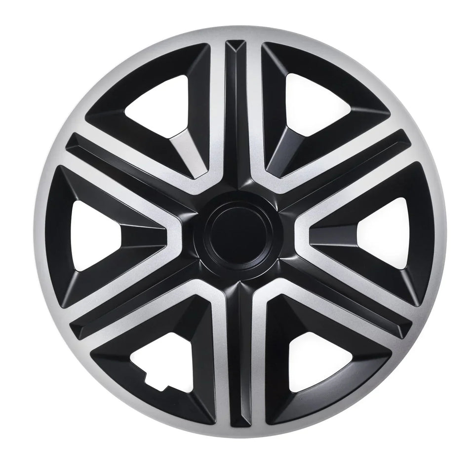 ΝRМ 15" Wheel Covers Hubcaps Universal 4 PCS Black Silver Easy Assembly ABS