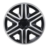 ΝRМ 15" Wheel Covers Hubcaps Universal 4 PCS Black Silver Easy Assembly ABS
