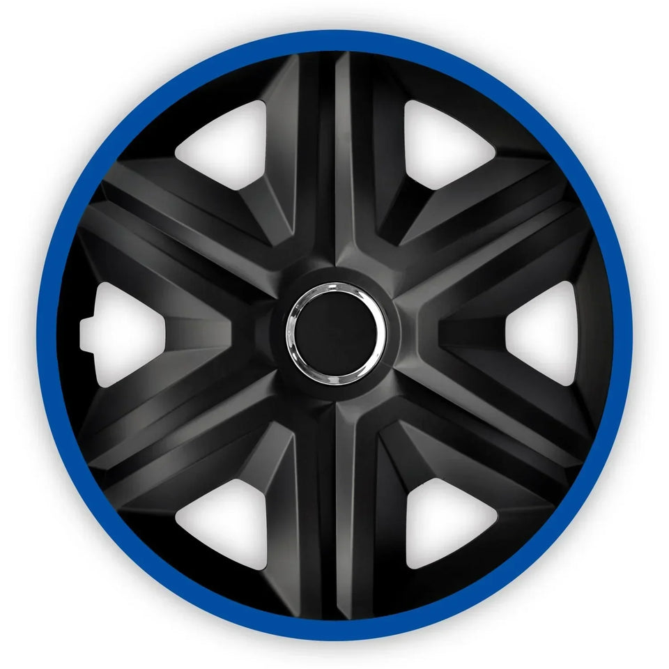 ΝRМ 14" Wheel Covers Universal Hubcaps Easy Assembly 4 PCS Black Blue Heavy Duty