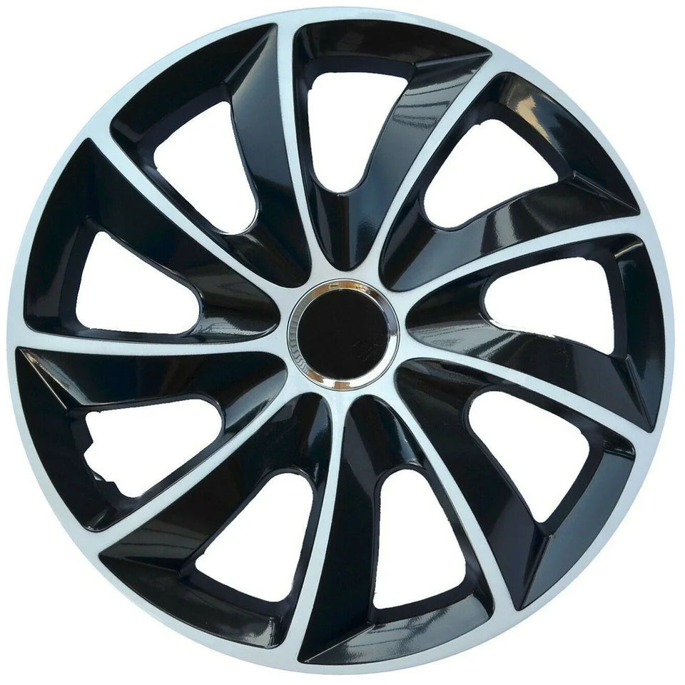 ΝRМ 14" Wheel Covers Hubcaps Universal 4 PCS Car Easy Assembly Black & White