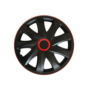ΝRМ 14" Wheel Covers Hubcaps Universal 4 PCS Black Red Easy Assembly Weather Resistant
