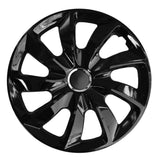 ΝRМ 15" Wheel Trims Covers Universal Hub Caps Black Gloss Lacquered Solid Set 4 PCS