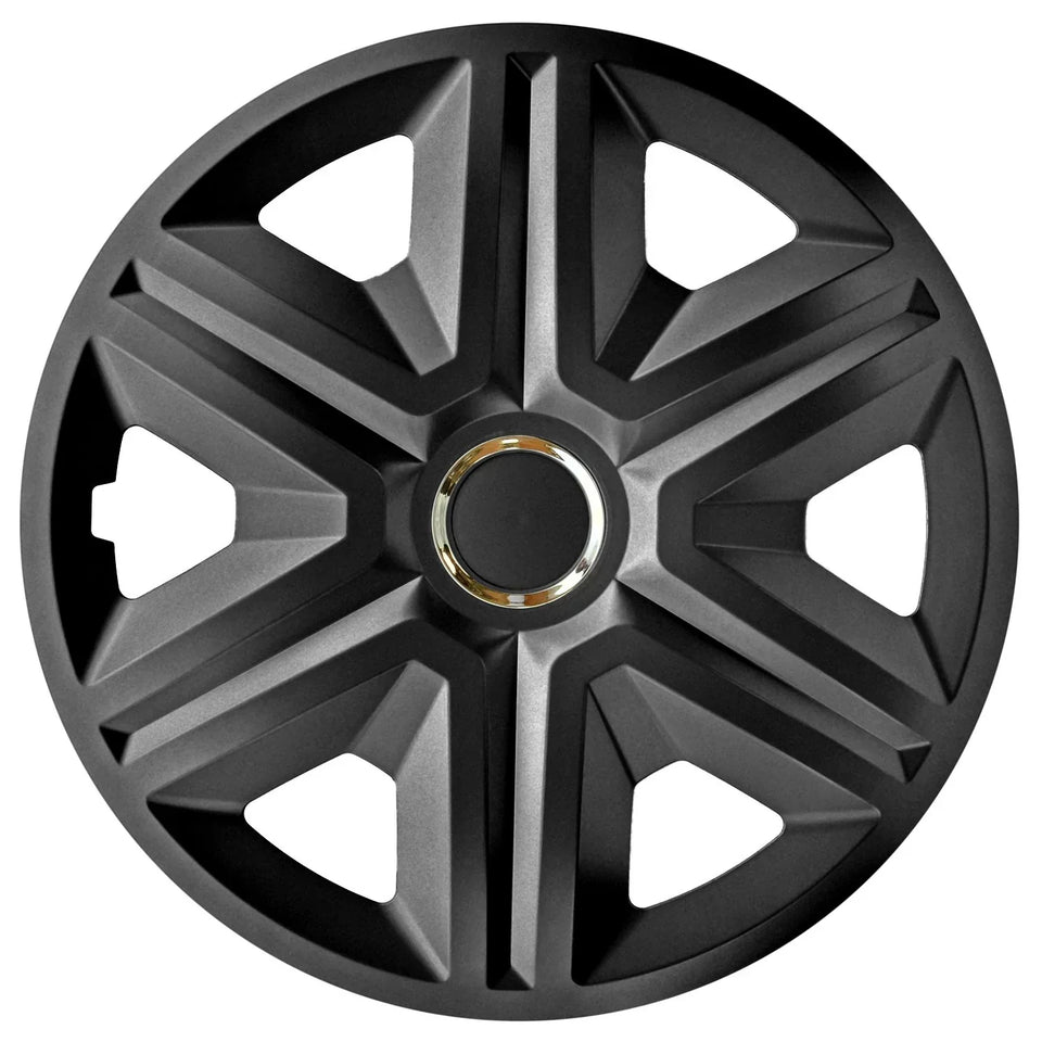 ΝRМ 15" Wheel Covers Hubcaps Universal 4 PCS Graphite ABS Weather Resistant Easy Assembly