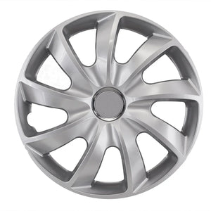 Set of universal hubcaps 15" Stig silver lacquer press-on 4 pieces