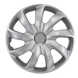 Set of universal hubcaps 15" Stig silver lacquer press-on 4 pieces