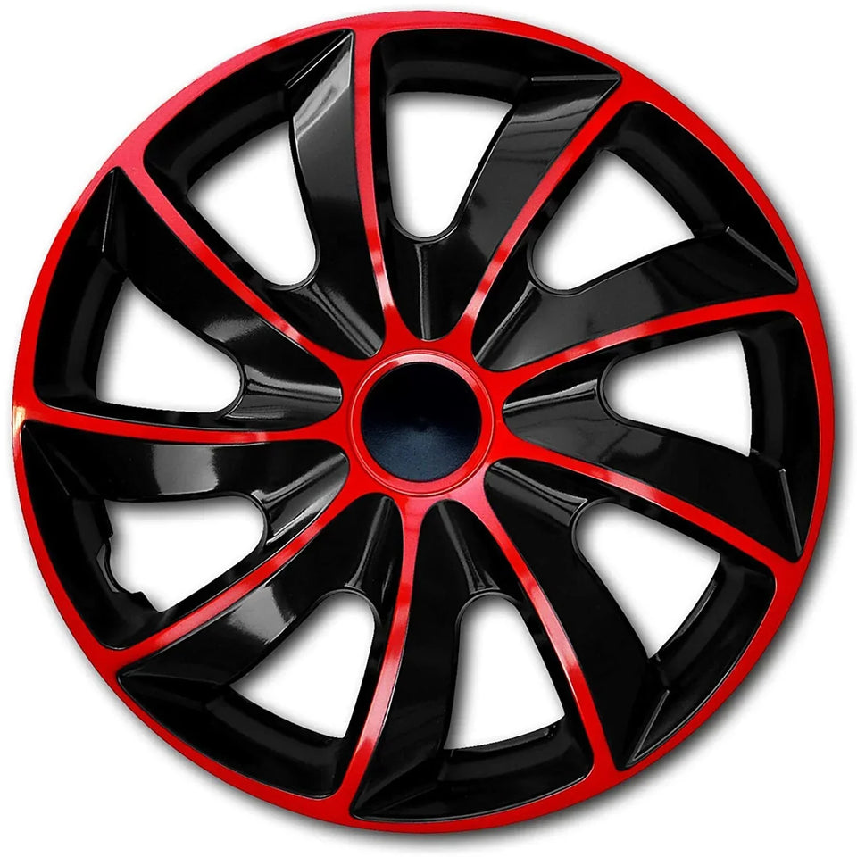 Set of hubcaps 16" QUAD red-black 4 pieces