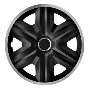 ΝRМ 14" Wheel Covers Universal Hubcaps Easy Assembly 4 PCS Black Silver Heavy Duty