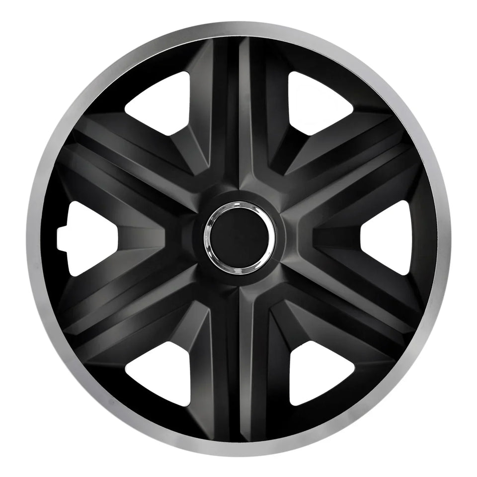 ΝRМ 14" Wheel Covers Universal Hubcaps Easy Assembly 4 PCS Black Silver Heavy Duty