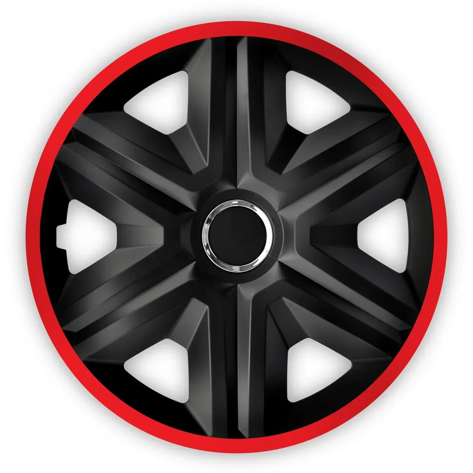 ΝRМ 14" Wheel Covers Hubcaps Universal 4 PCS Heavy Duty Easy Assembly Black Red