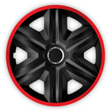 ΝRМ 14" Wheel Covers Hubcaps Universal 4 PCS Heavy Duty Easy Assembly Black Red