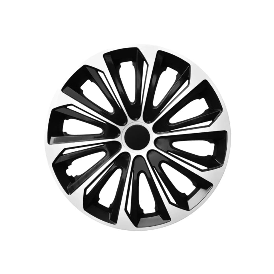 ΝRМ STRONG DUOCOLOR WHITE BLACK Hubcaps Black and White 15"