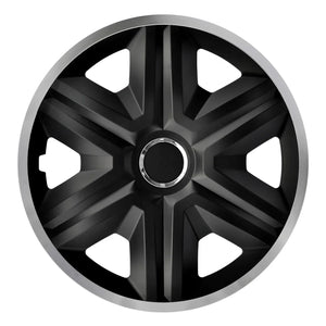 ΝRМ 15" Wheel Covers Universal Hubcaps 4 PCS Black Silver Easy Assembly Durable
