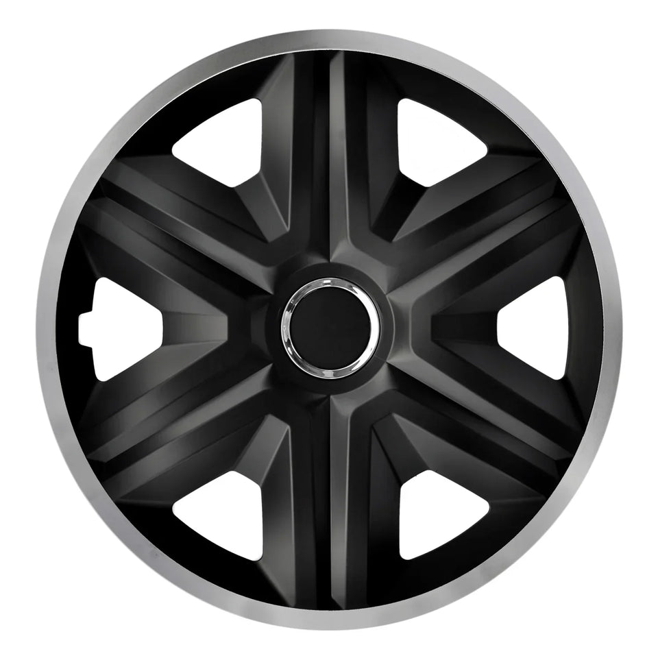 ΝRМ 15" Wheel Covers Universal Hubcaps 4 PCS Black Silver Easy Assembly Durable