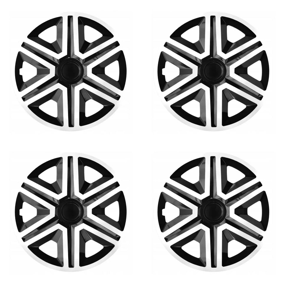 ΝRМ 14" Wheel Covers Hubcaps Universal Set 4 PCS Car Weather Resistant White Black