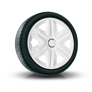 ΝRМ FAST WHITE 15" Set of 4 Hub Caps Wheel Covers 15" White Gloss