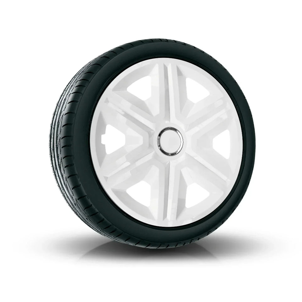 ΝRМ FAST WHITE 14" Set of 4 Hub Caps Wheel Covers 14" White Gloss