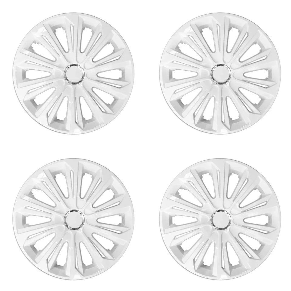 ΝRМ STRONG white lacquered 15" universal hubcaps 4 pieces