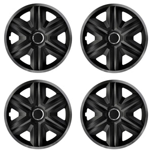ΝRМ 16" Universal Wheel Covers Hub Caps Graphite Black 4 PCS Shatterproof ABS